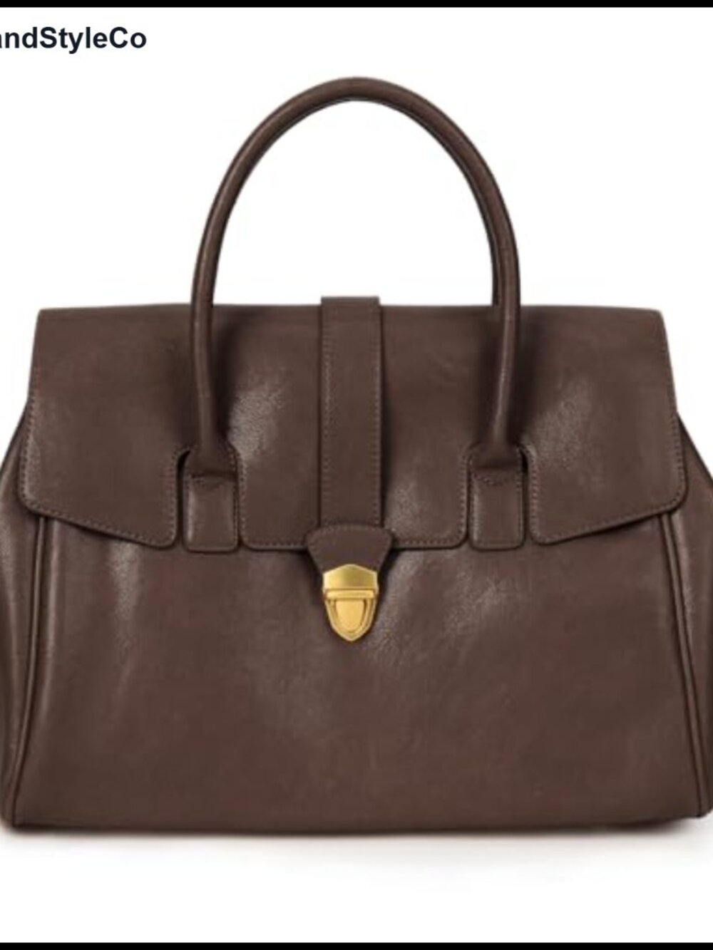 Faux Leather Tote Bag Large Work Handbag Vintage Top Handle
